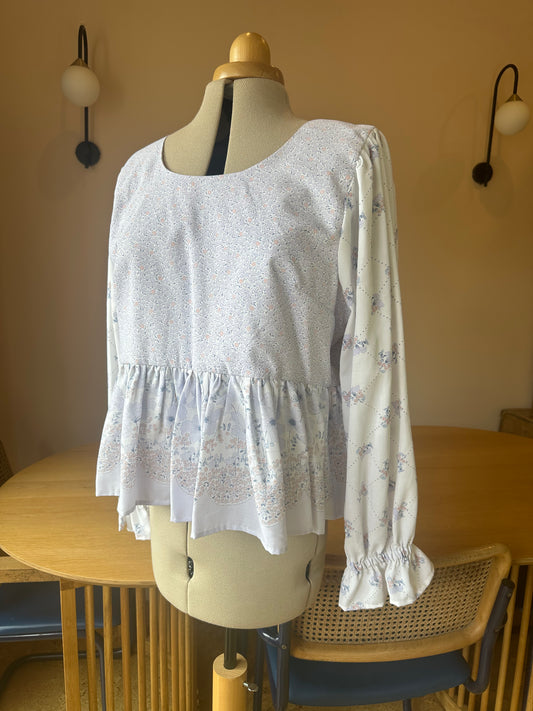 SAMPLE SALE 50% Off - Lilac Floral Carrie-Ann Top Size 3 (UK 14-16)