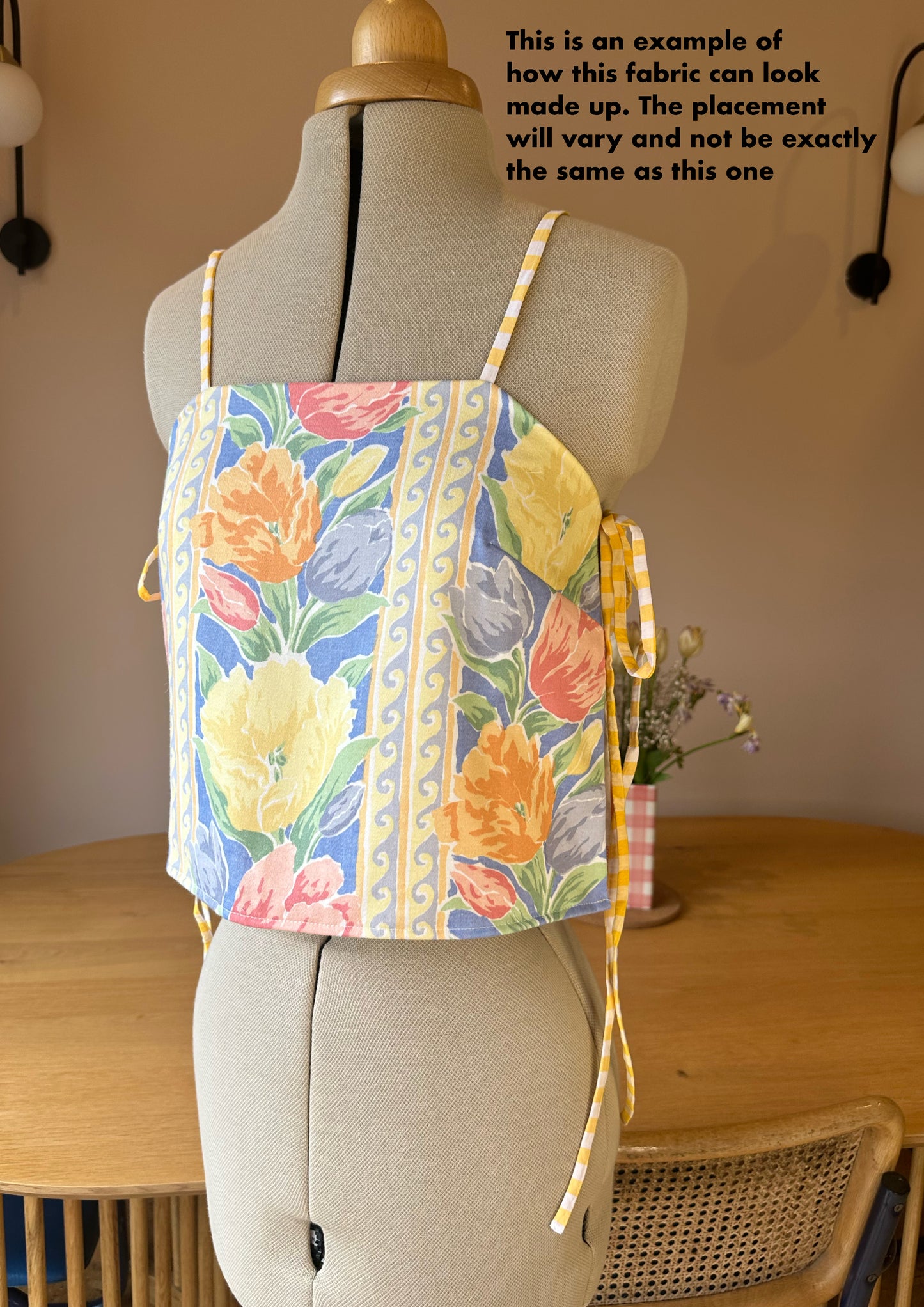 Tie Side Cami | Vintage Blue Floral Curtain