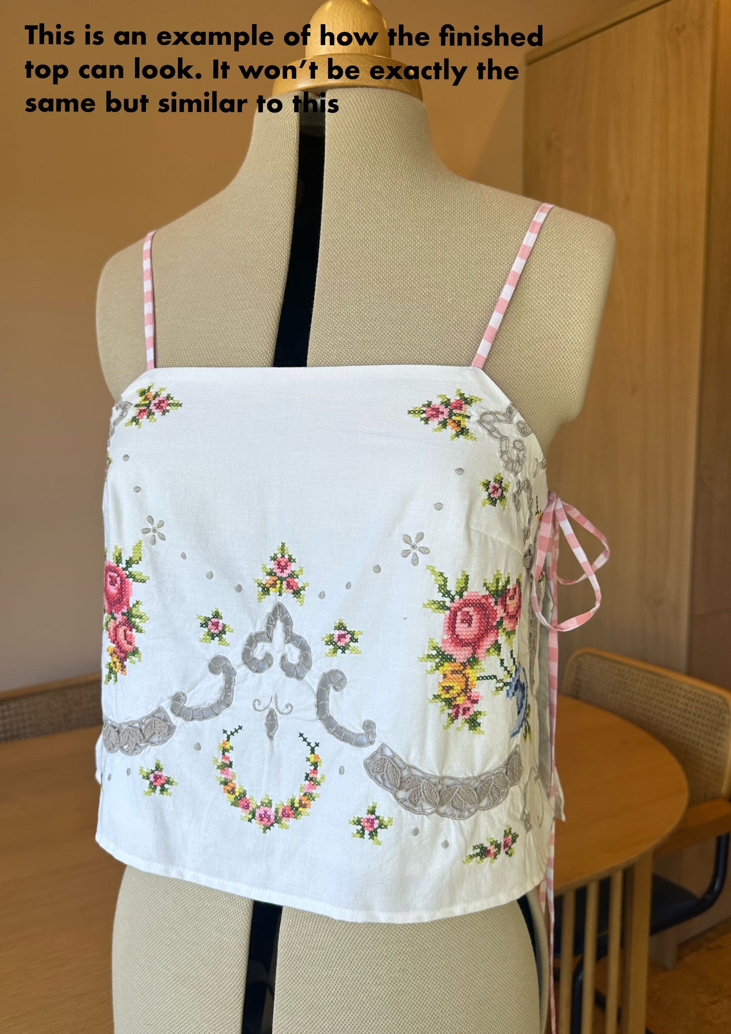Tie Side Cami | Cross Stitch and Crochet Tablecloth