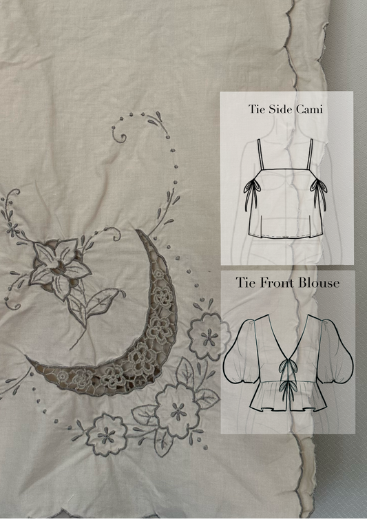 Custom Blouse | Vintage Cream Tablecloth