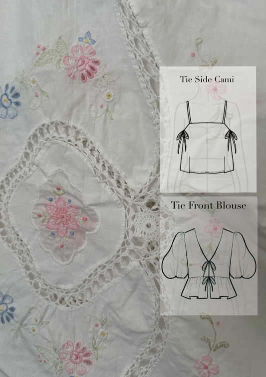 Custom Blouse | Vintage Pastel Tablecloth